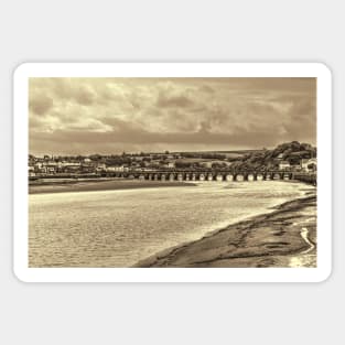 Bideford Long Bridge Devon Sepia Sticker